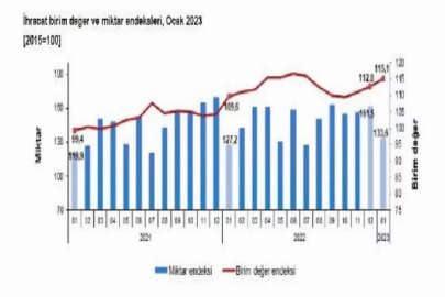 TÜİK: Dış ticaret haddi ocakta arttı