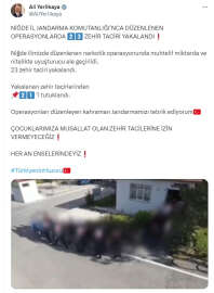 Niğde'de uyuşturucu operasyonunda 23 gözaltı