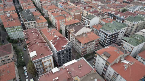 Bahçelievler'de patlamanın meydana geldi binanın havadan fotoğraflandı