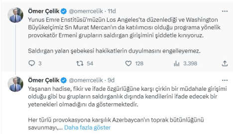AK Parti'li Çelik: Los Angeles'taki provokatör saldırgan girişimi kınıyoruz