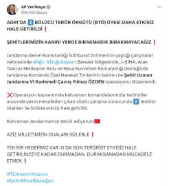 Bakan Yerlikaya: Ağrı'da 2 terörist etkisiz hale getirildi
