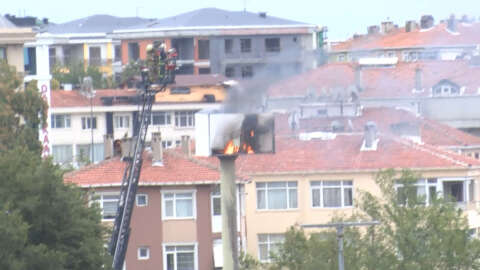 Bakırköy'de hastane bahçesinde yangın 