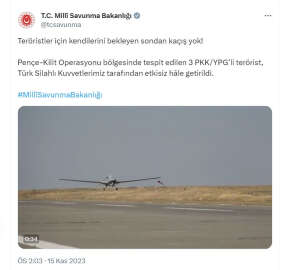 MSB: 3 terörist etkisiz hale getirildi