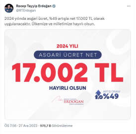 Cumhurbaşkanı Erdoğan: Asgari ücret milletimize hayırlı olsun