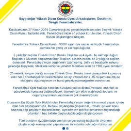 Sevil Zeynep Becan, Fenerbahçe Yüksek Divan Kurulu Başkanlığı'na aday olduğunu açıkladı