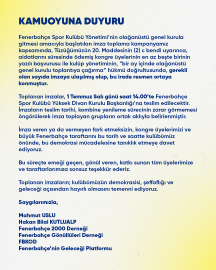 Fenerbahçe’de olağanüstü seçimli genel kurul için toplanan imzalar 1 Temmuz'da kulübe teslim edilecek