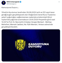 Ankaragücü'nde olağanüstü genel kurul ertelendi