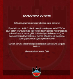Diyarbekirspor: Oyuncularımızın kendi maçlarına bahis yaptığına dair bulgu yok