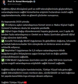 Bakan Memişoğlu: Sağlıkta dijital dönüşümü yerli ve milli teknolojilerimizle güçlendiriyoruz