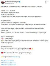 Haluk Görgün'den 'TEKNOFEST 2026' paylaşımı