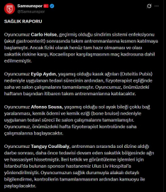 Samsunspor, 4 futbolcunun sakatlık durumunu açıkladı