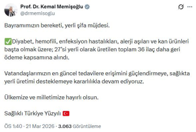 Bakan Memişoğlu: 36 ilaç daha geri ödeme kapsamına alındı